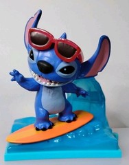 Disney Lilo & Stitch Live Action Movie Time Stitch Surfing Ocean Wave Figure