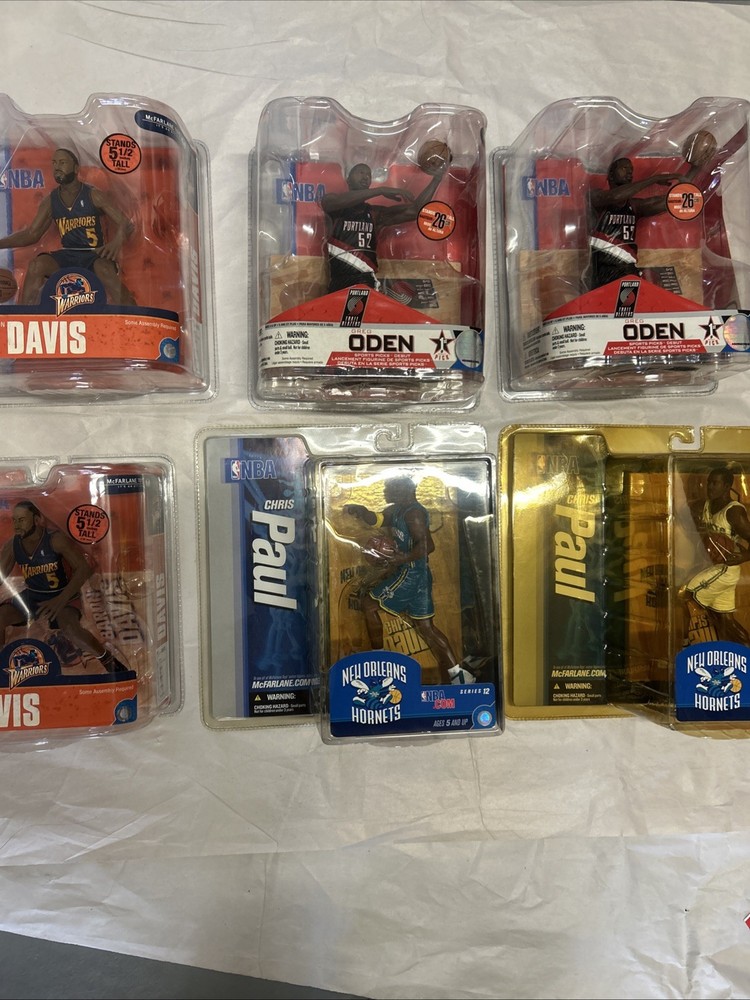 McFarlane NBA Figure Lot of 6 – Chris Paul Chase, Oden, Baron Davis NIB
