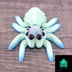 Glow in the Dark Tiny Spider 3D Printed Articulated Flexi Fidget Toy