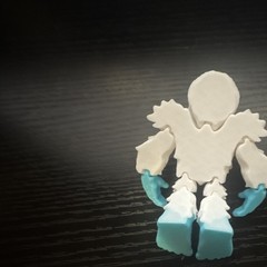 White & Blue Yeti Action Figure Toy, Plastic Abominable Snowman Character