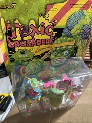 Super7 Toxic Crusaders Toxie Action Figure Glow in Dark w/ Flag Barrel