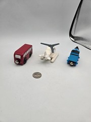 Thomas Friends Wooden Railway Train Tank Bertie Bus Harold Helicopter Lot x3 EUC