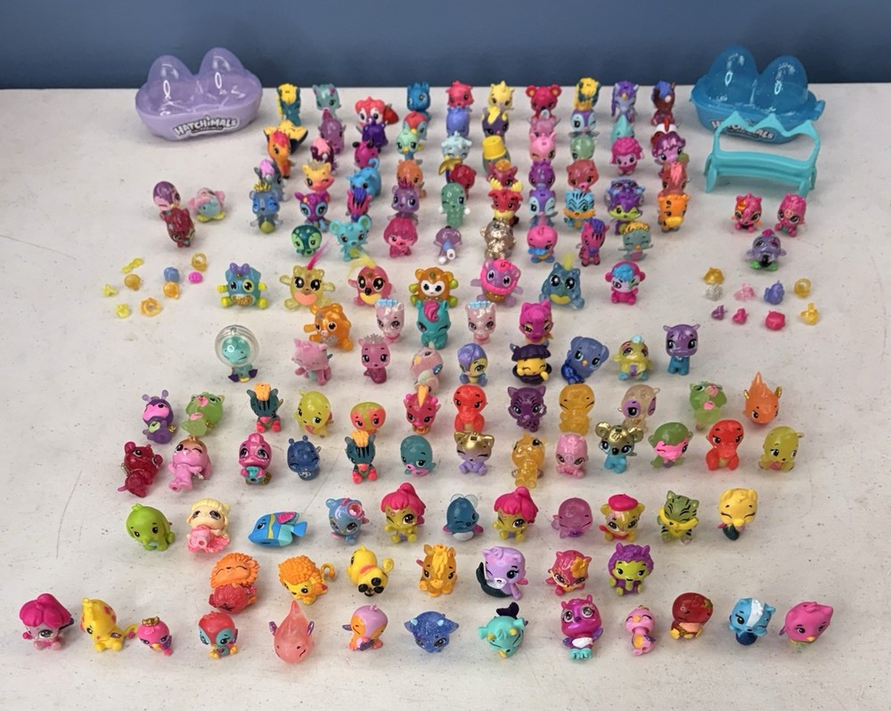 Lot Of 141 Mixed Hatchimals Colleggtibles: Purple, Gold, Silver, Green, Wings +