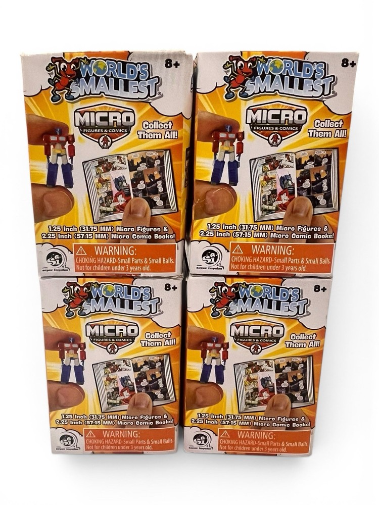 World’s Smallest Micro Action Figures & Comics Lot Of 4 New