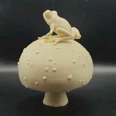 Poison Dart Frog Mushroom Wild Animal Decor Figurine Room Decor 3D unpainted