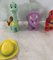 Disney Jr Dino Ranch Figures Kids Hat Dinosaurs Fence Dolls Western Toy Set Lot