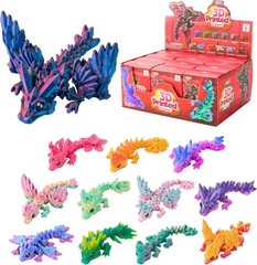 12 Pcs 3D Printed Dragon Blind Box Series, Mystery Box Party Favors 5.9″ Dragons