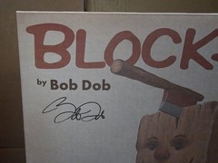 SIGNED BLACK O LANTERN Blockhead 9″ Vinyl Figure Skater by BOB DOB Martian Toys