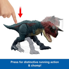Jurassic World Charge N Chomp Carnotaurus Running Roaring Dinosaur Action Figure