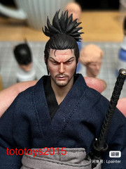 1/12 1/18 1/24 Samurai Miyamoto Musashi Head Sculpt For 6″ 3.75″Action Figure