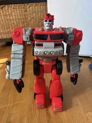 Vintage 2000 Tonka Red Fire Truck Rescue Roy Hasbro Transformer Tested Works