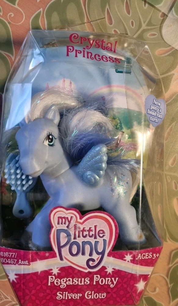My Little Pony G3 Silver Glow Pegasus Crystal Princess Wings 2005 Sealed dmg box
