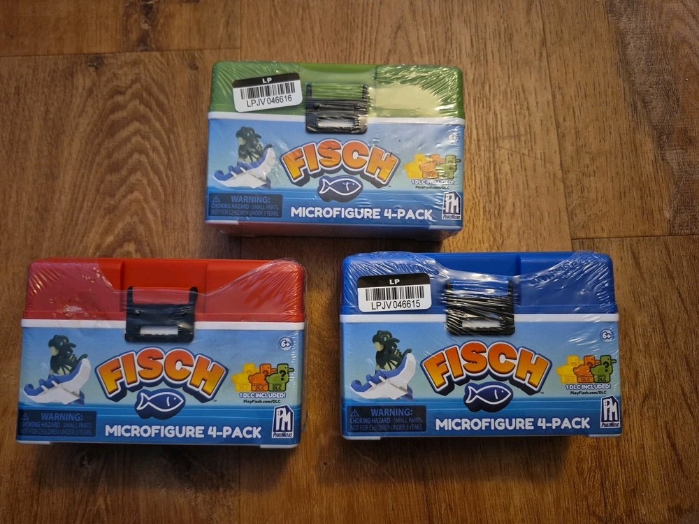 Lot Of 3 Fisch Microfigure 4 Packs & DLC Codes. Sealed 2025 Phat Mojo