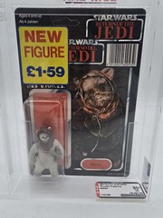 1985 Pailtoy TRI-LOGO Star Wars Last 17 WAROK AFA 80+ Unpunched Beauty!