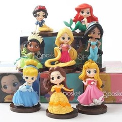 8PCS Q Posket Princess PVC Figures Set Disney 8-9cm Collectible Model Toys USA