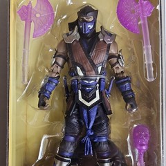 Mortal Kombat Sub-Zero Action Figure w/ Axe, Sword + Head Blue/Black/Brown
