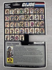 GI Joe Eels Cobra Frogman Vintage 1985 Cut File Card Back ARAH