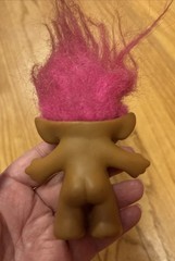 4.25″ Treasure Troll Pink Hair Eyes Star Gem by ACE Novelty Doll Vintage