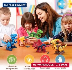 Dinosaur Toys for 3, 4, 5, 6, 7 Year Old Boys, Take Apart Toys with Electric Dri