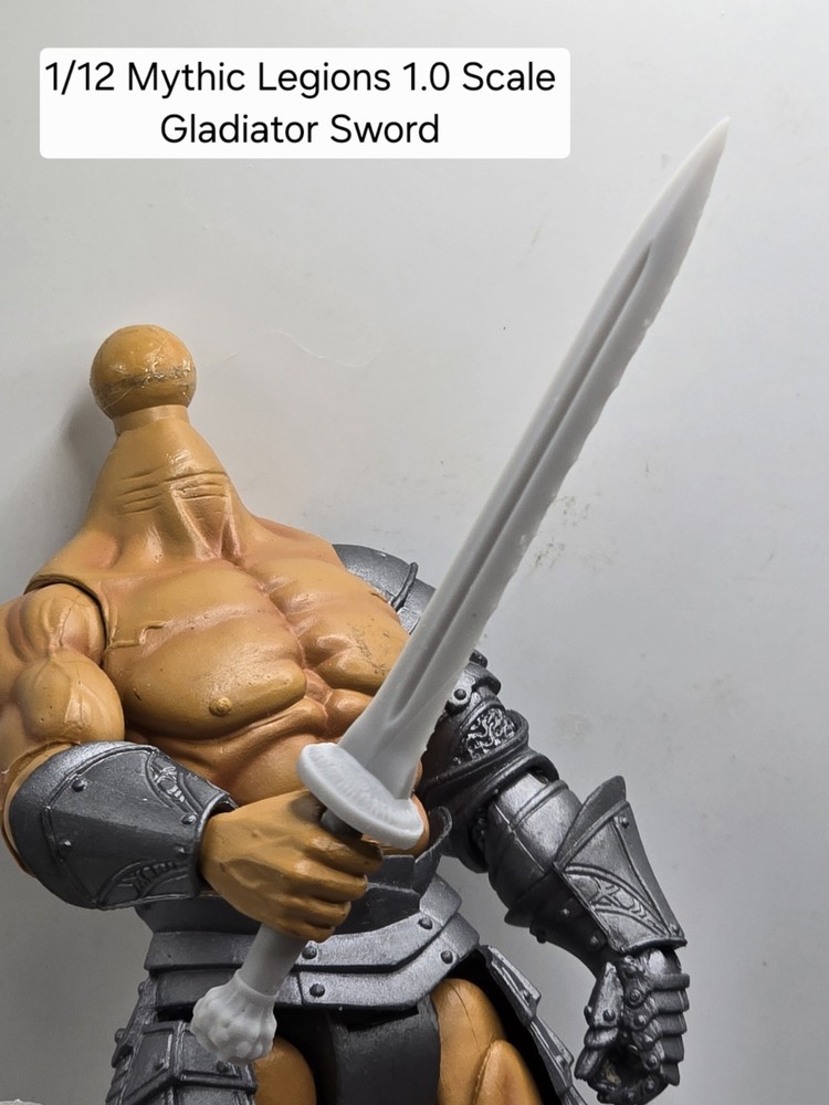 3d Printed 1.0 WEAPON For Mythic Legions 1/12 Scale GLADIATOR SWORD