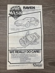 Vintage 1986 Kenner MASK M.A.S.K. Raven Corvette Instructions Blueprints
