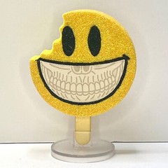 CUSTOM Happy Grin Sunflower *DIAMOND GLITTER CHASE* Ron English Frozen Culture