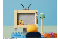 Kakao Friends Desk Mini Photo Brick Figure Choonsik Note Stand Office Organizer