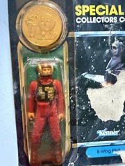 Vintage 1984 Kenner Star Wars Power of the Force POTF ROTJ B-Wing Pilot w Coin
