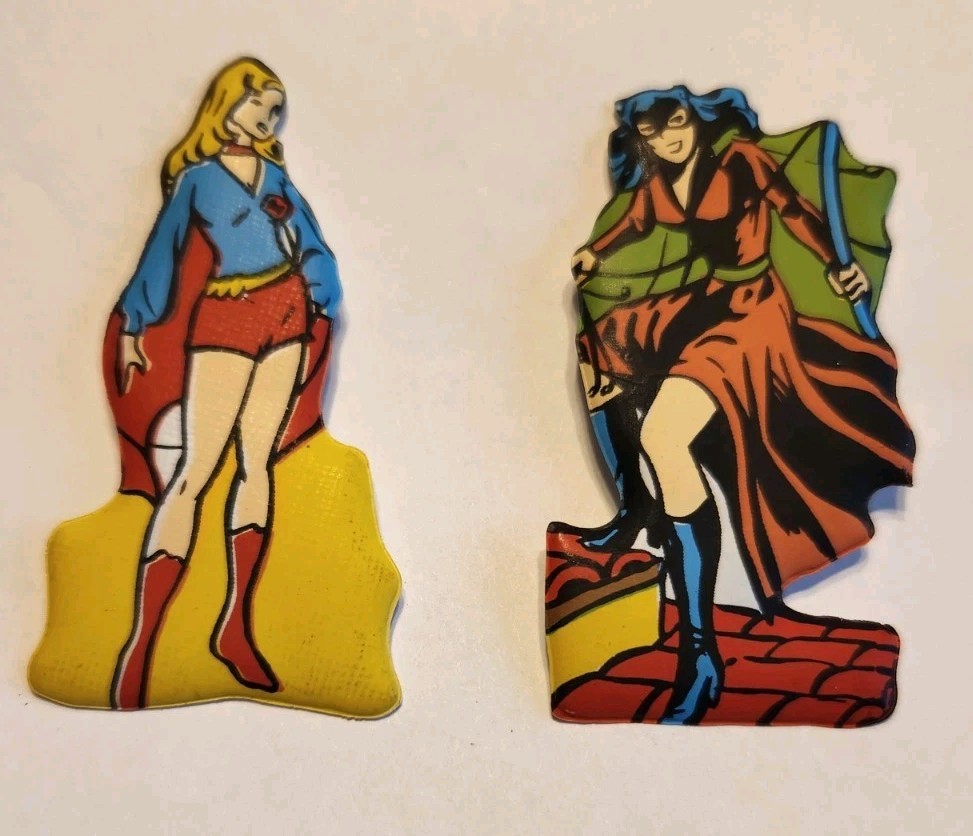 Vtg RARE VHTF DC Comics Supergirl Catwoman Figure Duo Set Rare Italy 1983