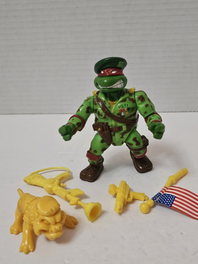Vintage 1991 TMNT Raph the Green Beret 100% COMPLETE! Military Mutants Turtles