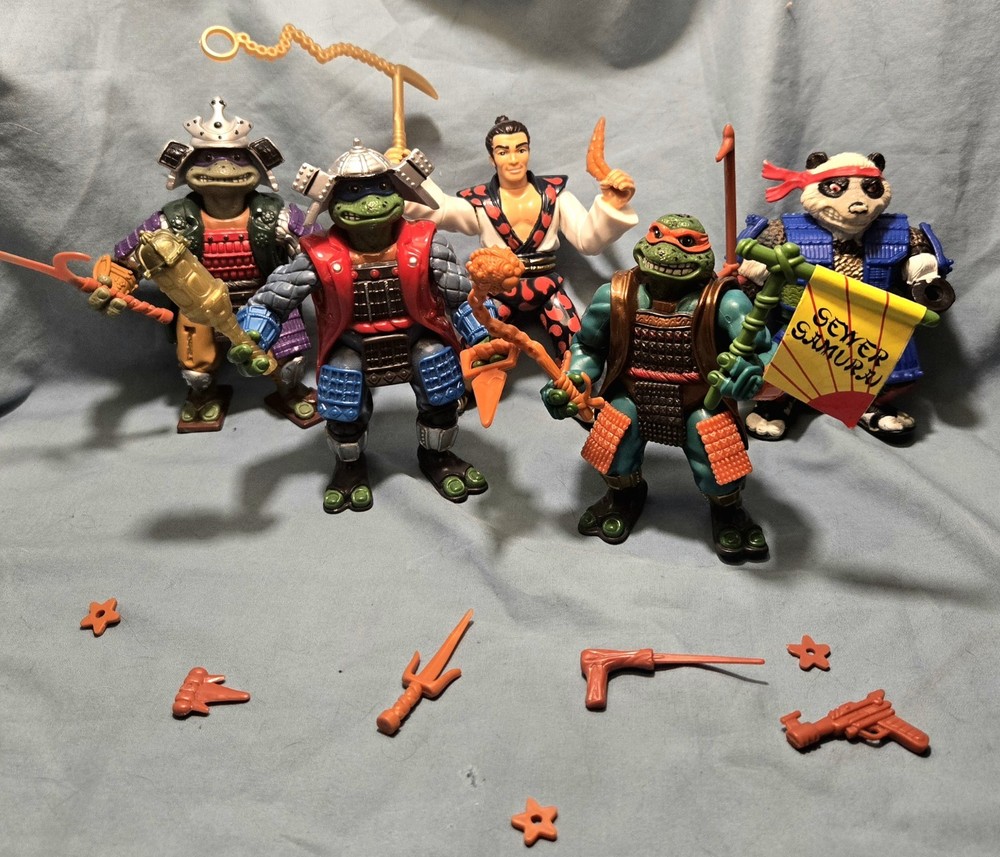 TMNT III Teenage Mutant Ninja Turtles Samurai Figures 1993 Vintage Lot Of 5