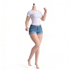 YM YM611 1/6 Female Makeup Soldier Articulated Body 12in Silicone Wrapped Figure
