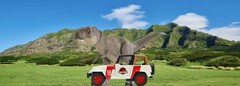 Jurassic Park World Legacy Mattel T-Rex Dinosaur Jeep Figure Diorama Backdrop #3
