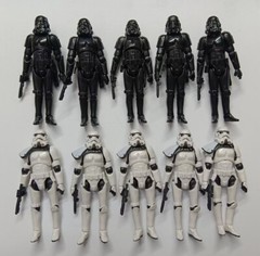 lot of 10 Hasbro Star Wars Shadow Stormtrooper Black Troopers figure w gun 3.75″
