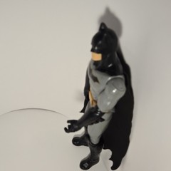 Batman Action Figure – Gray/Black/Yellow Plastic with Cape Batman Franchise