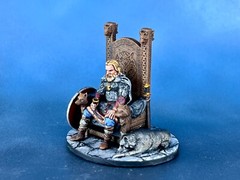 Hand-Painted 3D Printed Viking Jarl Figurine, Resin Miniature 40mm