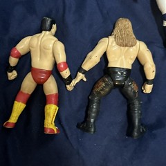 JAKKS WWF BCA Lot Bone Crunching Action Edge Owen Hart Jerry Lawler Dude Love