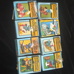 Lot Of 8 Super Smurfs With Box Vintage Peyo Schleich Toy Figures