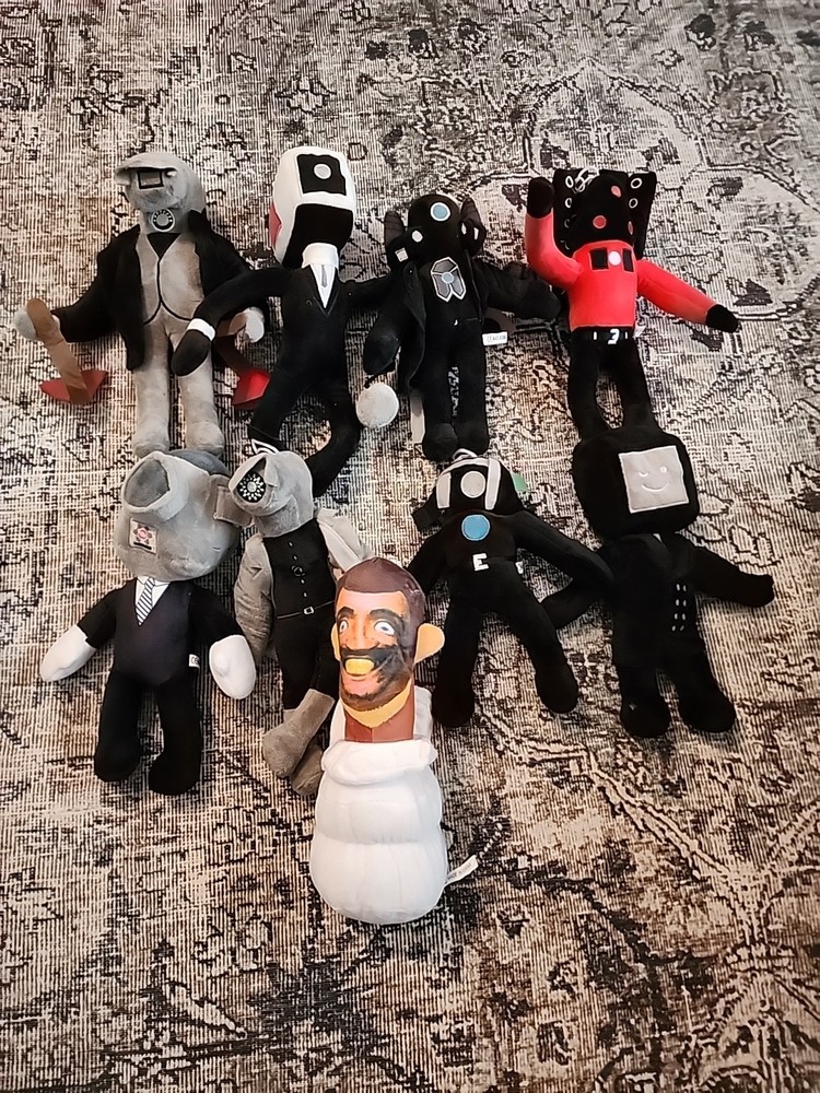 9 Skibidi Toilet Plush Doll Toys Collectible Gifts for Kids Fans Adults Lot Of 9