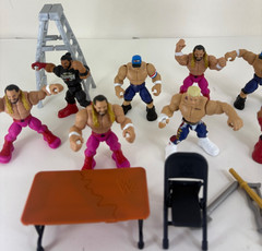 Lot 8 WWE Wrestlemania Mattel Knuckle Crunchers John Cena Seth Roman Reigns 3″