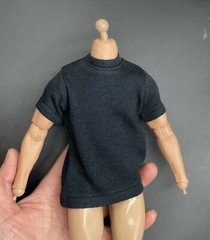 1/6 Scale Tee BLACK Short Sleeves T-Shirt For 12″ Male Action Figure Doll Toys
