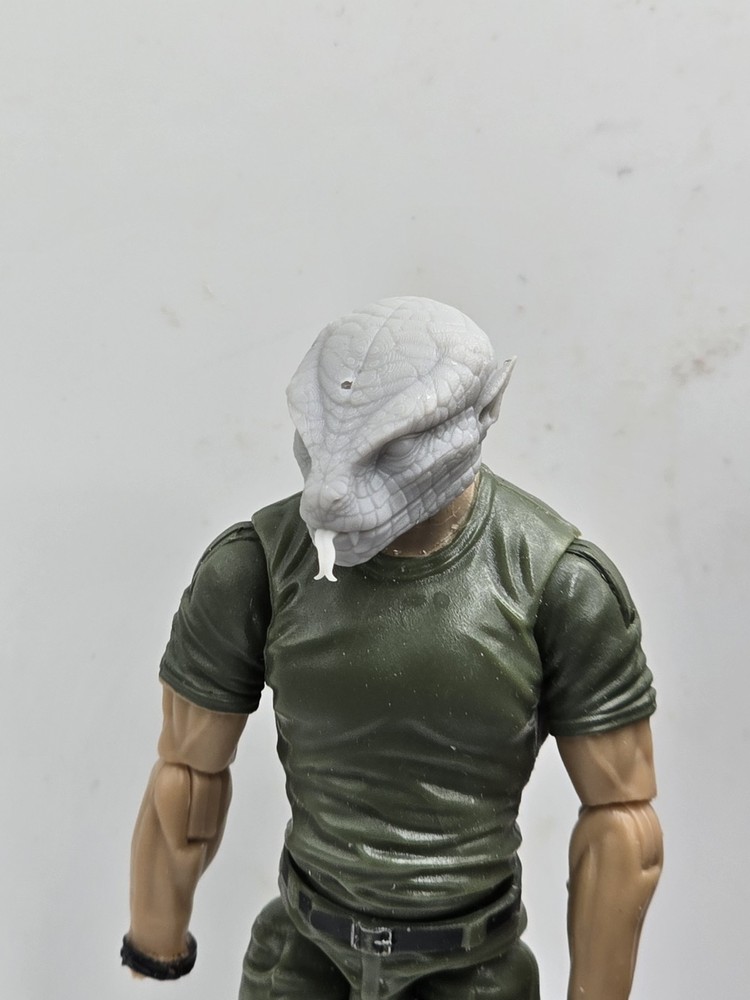 3d Printed SLENDER SNAKE MAN HEAD 1:18 3 3/4″ GI Joe 25th Anniversary B132