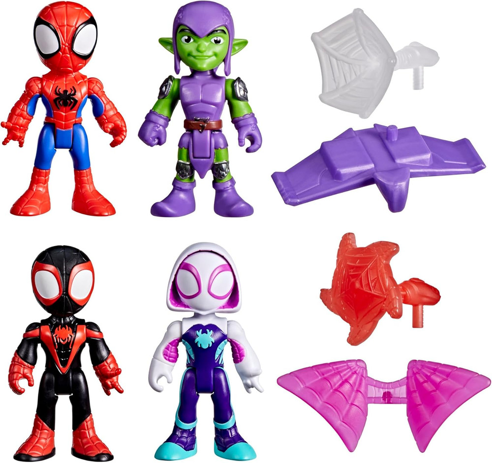 Marvel Web-Slinging Adventure Set, 3-Inch-Scale (7.6 Cm) Action Figure Set, Spi