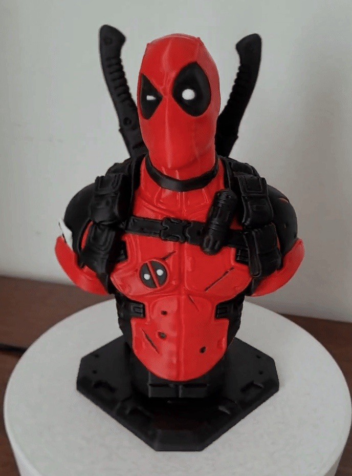 3D Printed Deadpool Bust Marvel Statue Desk Decor Figure