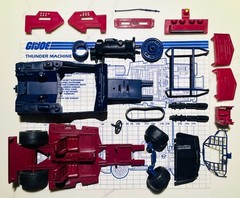 G.I. Joe 1986 Thunder Machine, Thrasher, Blueprint, File Card, 100% COMPLETE WOW