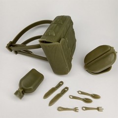 Vintage 1960s Louis Marx Stony Smith Combat Field Pack Mess Kit
