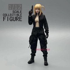 1/12 Female Jacket Pants Clothes Model For 6” Action Figure Body (No Figure)