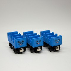 Wooden Railway Mining Trains – Production Misprints Open Coach ADA, JANE & MABE