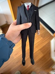 1/6 Black Stripe Suit Clothing For 12″ Male Soldier Action Figure Body Toy Model