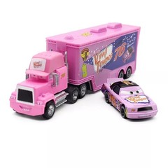 2-Car Disney Pixar Cars No.76 Vinyl Toupee Hauler Truck with Car Diecast Toy Set